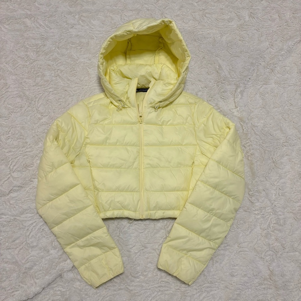 Zara yellow cropped puffer - Picture 2 of 4